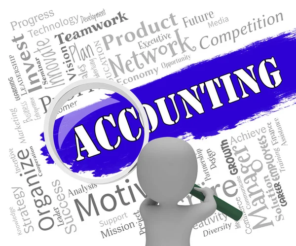 Accounting Words Indicates Bookkeeping Tax 3d Rendering — Stock Photo, Image