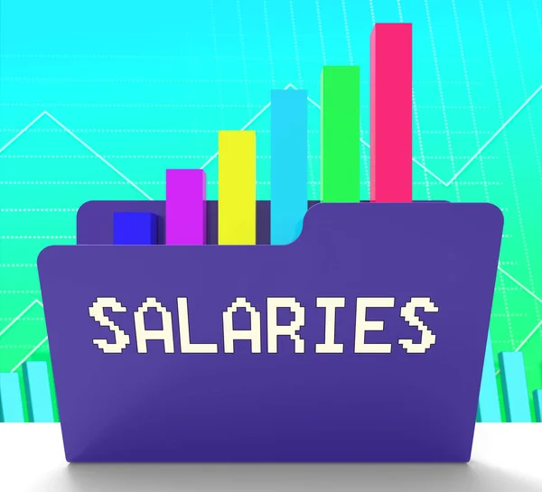 Salaries File Representing Income Graph 3d Rendering — Stock Photo, Image