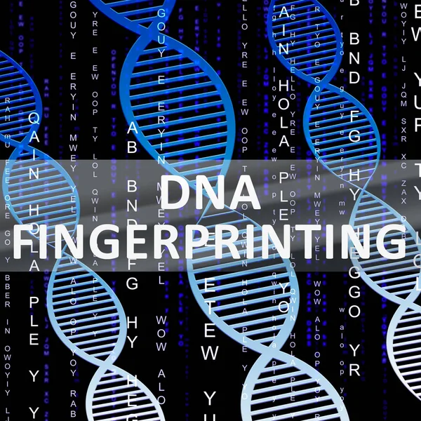 L'empreinte digitale de l'ADN montre un profil génétique Illustration 3d — Photo