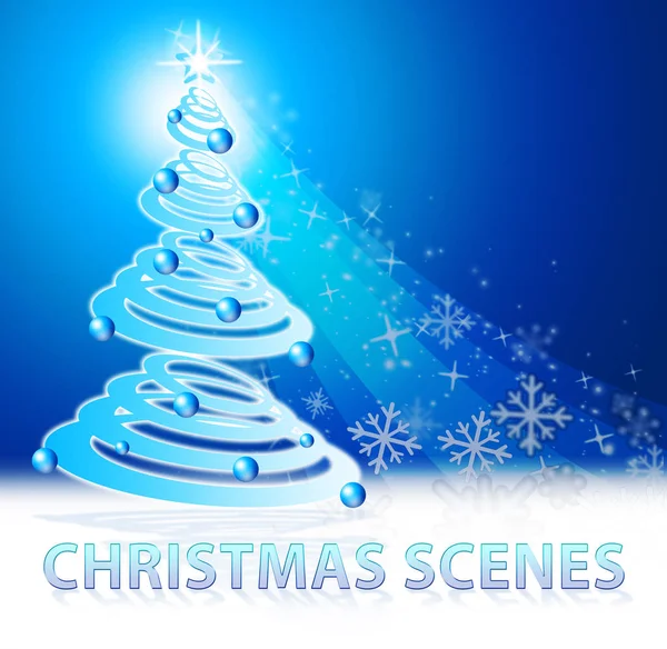 Christmas Scenes Shows Xmas Scenery 3d Illustration — Stock Photo, Image