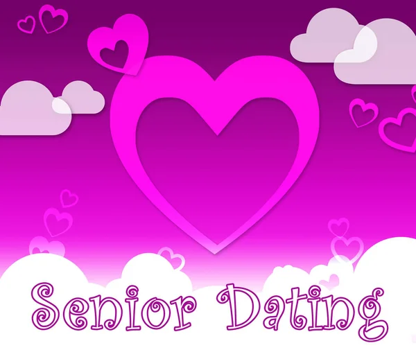 Tatlım ve tarihleri temsil eder Dating Kıdemli emekli — Stok fotoğraf