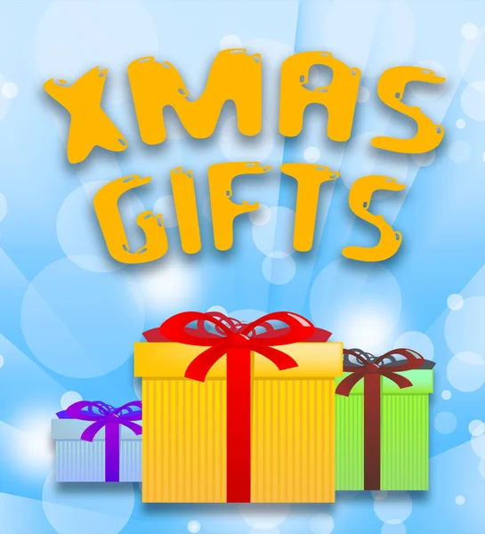 Xmas Gifts Shows Christmas Present 3d Illustration — Stock Photo, Image