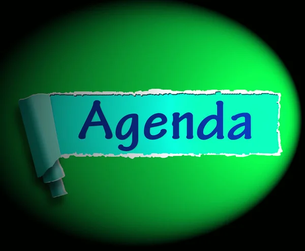 Agenda Wort bedeutet Online-Terminkalender 3D-Rendering — Stockfoto