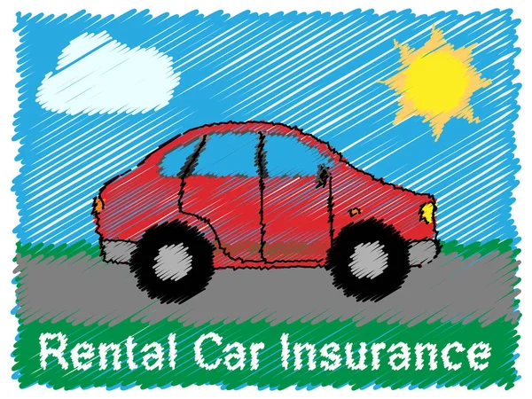 Půjčovna aut pojištění znamená Car Policy 3d ilustrace — Stock fotografie