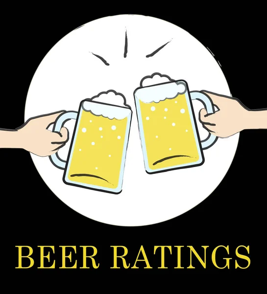 Μπύρα χαρακτηρισμοί δείχνει Ale κριτικές και βαθμολογίες — Φωτογραφία Αρχείου