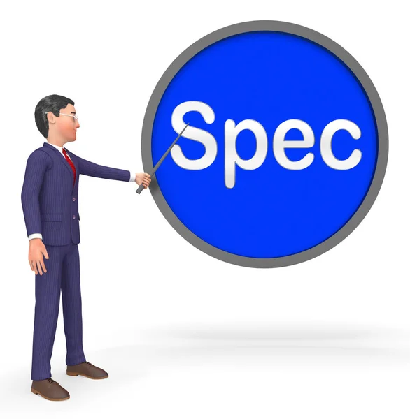 Spec Sign Meaning Details Digital 3d Rendering — Stock Photo, Image