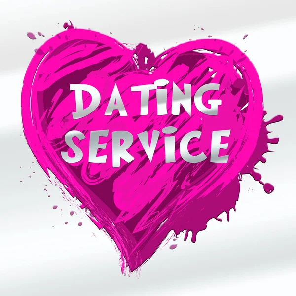 Dating Service visar Online Love 3d Illustration — Stockfoto