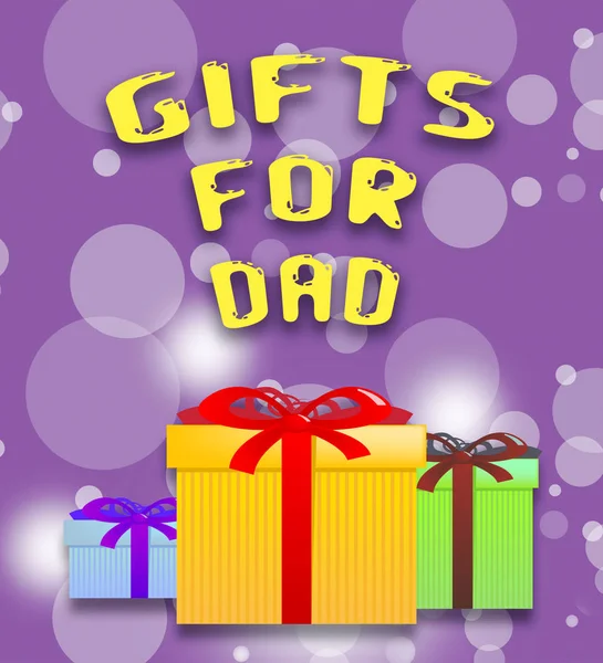 Gifts For Dad Gift Boxes 3d Illustration — Stock Photo, Image