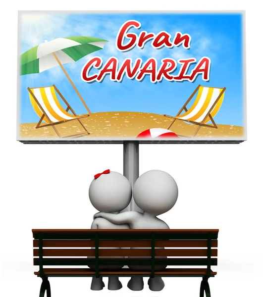 Gran Canaria vakáció eszközök szabadidő 3D-s illusztráció — Stock Fotó