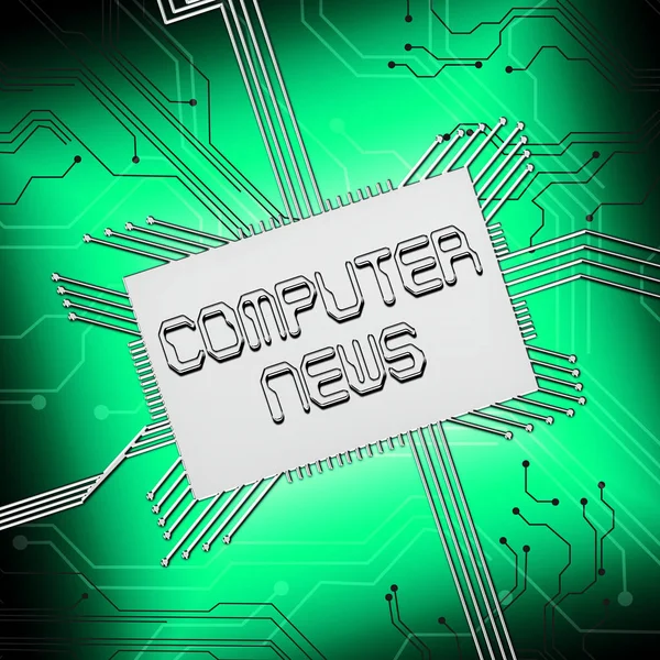 Компьютерные новости - 3d иллюстрация информационных технологий — стоковое фото