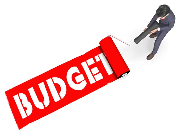 Budget Paint Means Bills Costing 3d Rendering — Stock Photo, Image
