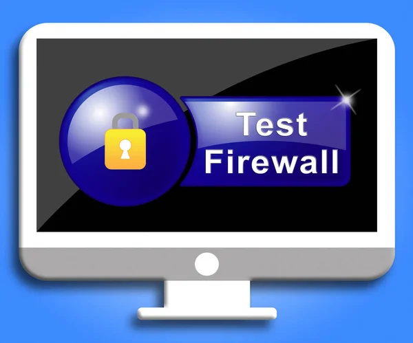 Firewall de teste indica nenhum acesso e teste — Fotografia de Stock