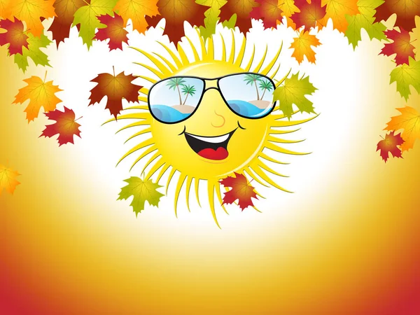 Sunny Afternoon In Autumn Shows Leaves Falling — Stock Photo, Image