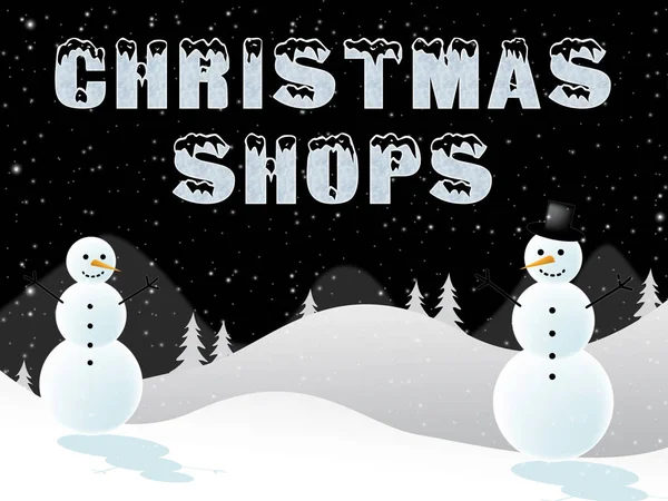 Christmas Shops Shows Xmas Stores 3d Illustration — Stock Photo, Image