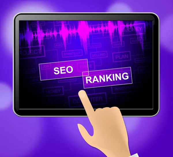 SEO Ranking visar Search Engine 3d Illustration — Stockfoto