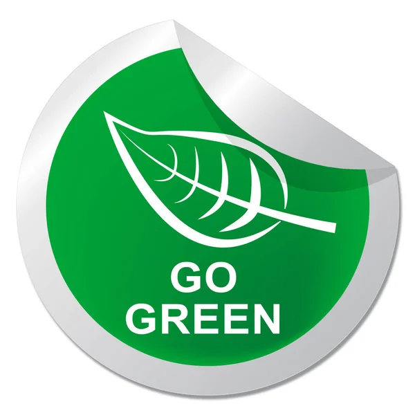 Go Green Shows Ecology Friendly 3d Illustration — Stock Photo, Image