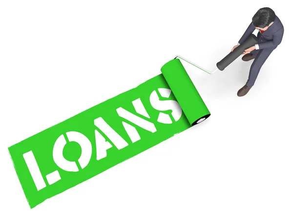 Fonds voor leningen verf vertegenwoordigt leende 3D-Rendering — Stockfoto