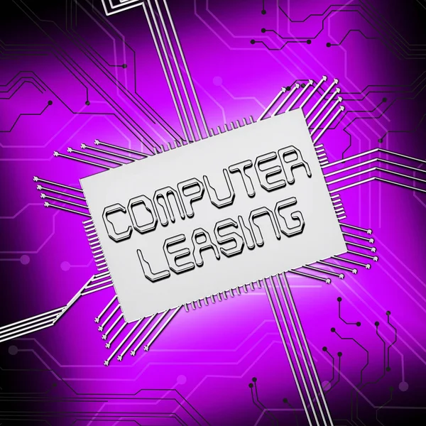 Computer-Leasing zeigt PC-Miete 3D-Illustration — Stockfoto