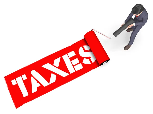 Belastingen verf geeft aan belastingen taken 3D-Rendering — Stockfoto