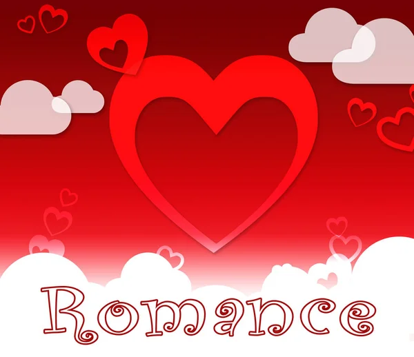 Romans serca pokazuje miłość miłości i uroczystości — Zdjęcie stockowe