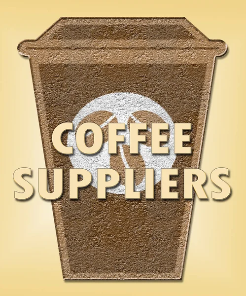 Fornecedores de café mostra fornecimento de produto ou suprimentos — Fotografia de Stock