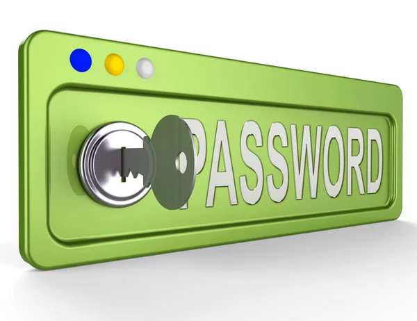 Computer Password Shows Ingresar Ilustración 3d —  Fotos de Stock