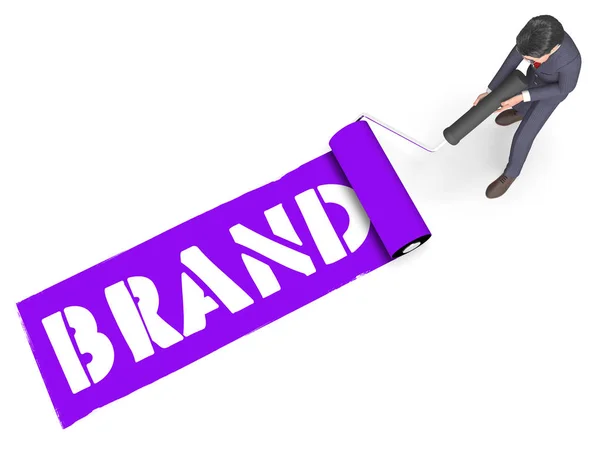 Brand Paint Represents Trademarks Branding 3d Rendering — Stock Photo, Image