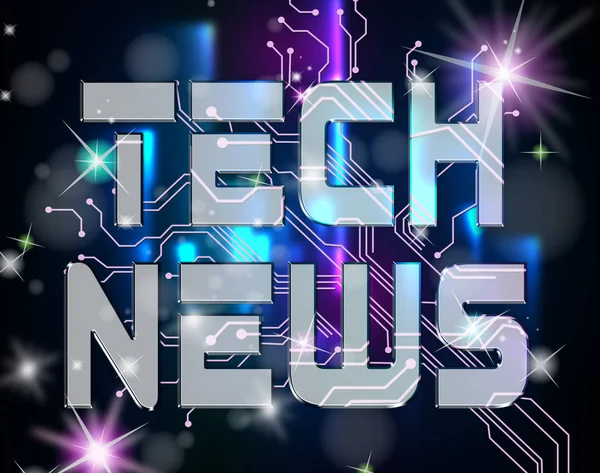 Tech News Mostrando Information Technology 3d Illustrazione — Foto Stock