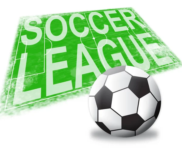 Piłka nożna Liga oznacza turniej piłkarski 3d ilustracja — Zdjęcie stockowe