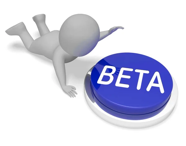 Beta Button Means Demo Development 3d Rendering — Stock Photo, Image