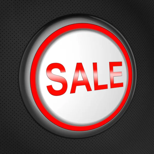 Botón de venta significa descuento Promo 3d Ilustración — Foto de Stock