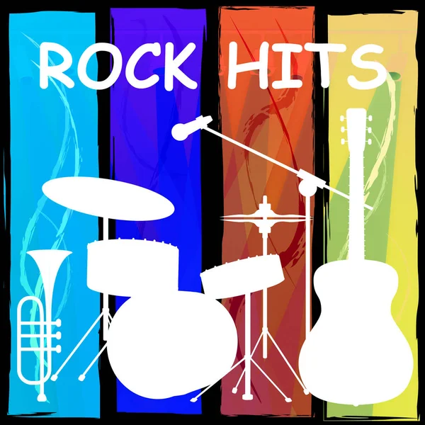Rockhits mit akustischem Soundtrack und Charts — Stockfoto