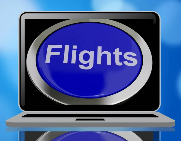 Flights Button In Blue For Overseas Vacation 3d Rendering — Stock Photo, Image