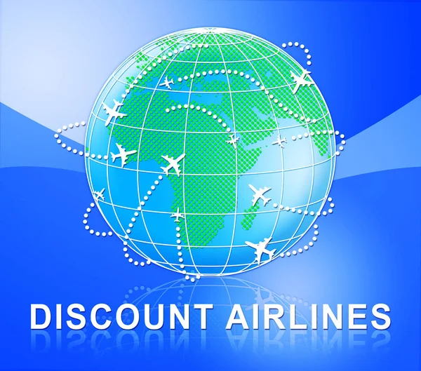 Discount Airlines muestra oferta especial Vuelos 3d Ilustración —  Fotos de Stock