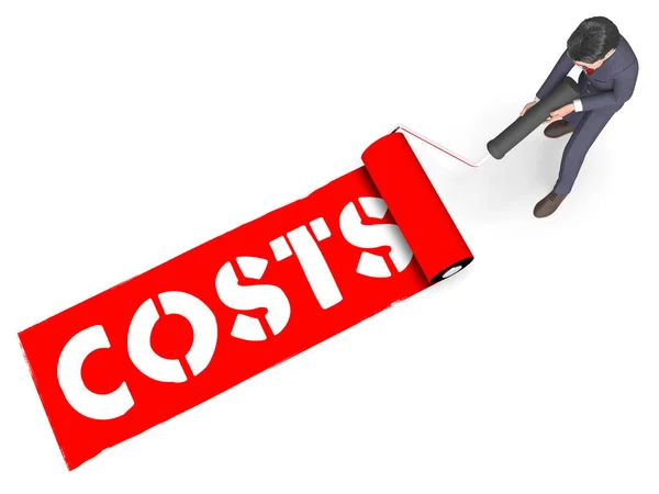 Kostnader färg indikerar betala kostnader 3d-Rendering — Stockfoto