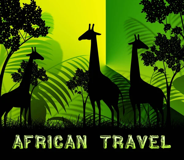 Afrikaanse Travel weergegeven: Wildlife Reserve 3d illustratie — Stockfoto