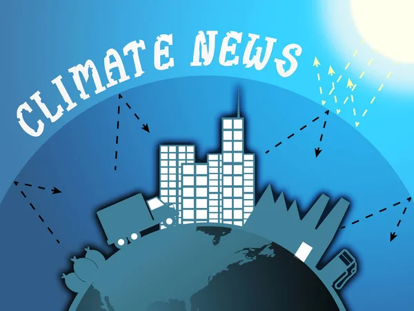 Notizie sul clima mostra titoli ambientali 3d Illustrazione — Foto Stock