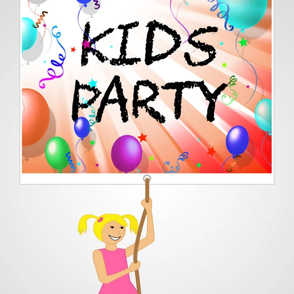 Kids Party Represents Fun Child 3d Illustration — Stock Photo, Image