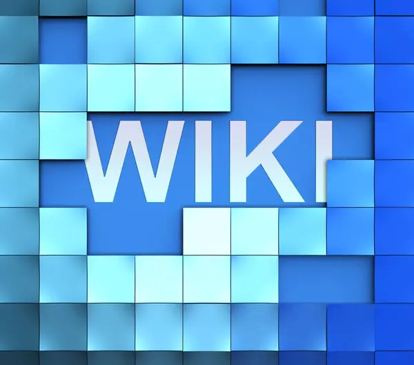 Wiki Blocks Represents Wikipedia and Internet Faqs — Stock Photo, Image