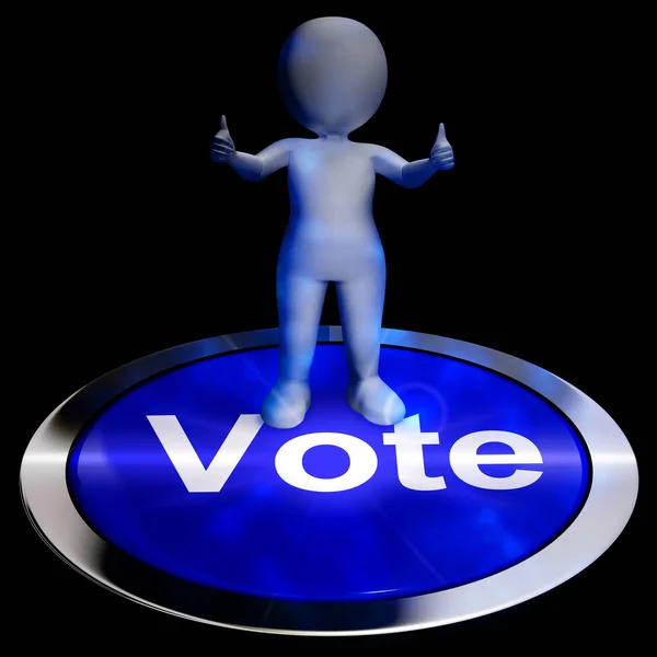 Vote Button Showing Options Voting 3d Rendering — Stock Photo, Image