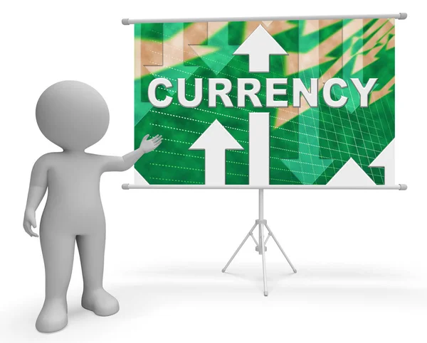 货币图表明外汇交易 3d 渲染 — 图库照片