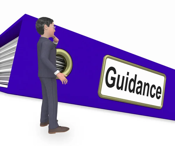 Guidance Folder Indicates Binder Administration 3d Rendering — Stock Photo, Image