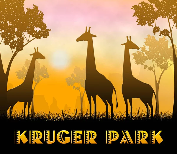 クルーガー公園を示す野生動物予約 3 d イラストレーション — ストック写真