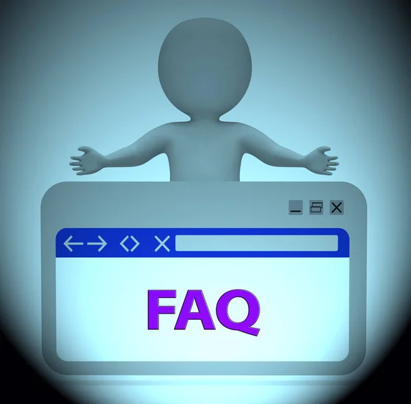 Faq Webpage Significado Perguntas Frequentes 3D Rendering — Fotografia de Stock