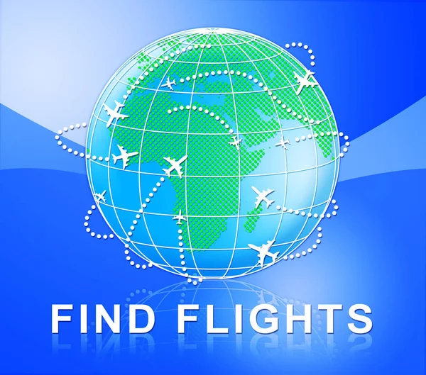 Find Flights Shows Flight Serching 3d Illustration — Stock Photo, Image