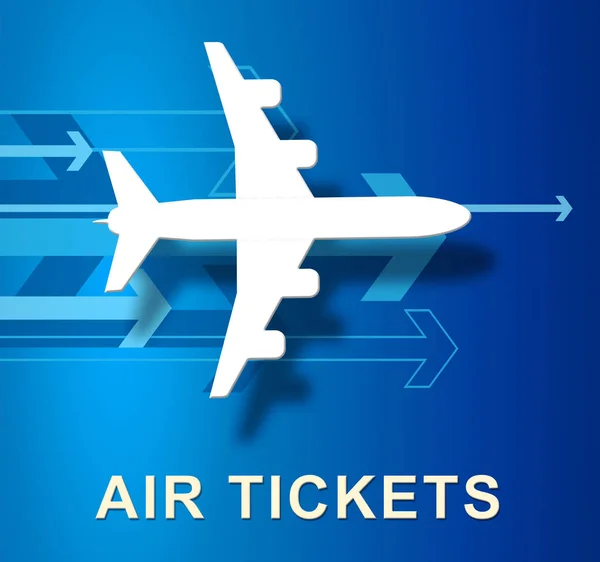 空气票代表飞机预订 3d 图 — 图库照片