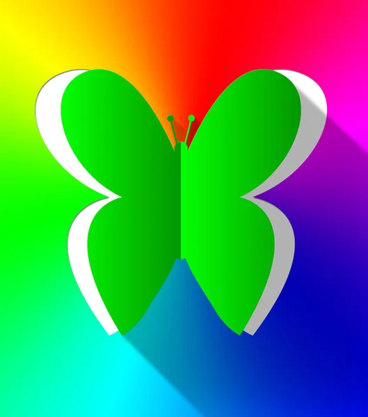 Vlinder knipsel toont natuurlijke vlinders 3d illustratie — Stockfoto