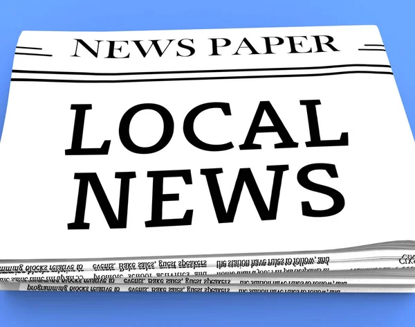 Lokaal nieuws toont regionale krant 3d Rendering — Stockfoto