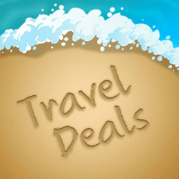 Travel Deals indikerar rabatt Tours 3d Illustration — Stockfoto