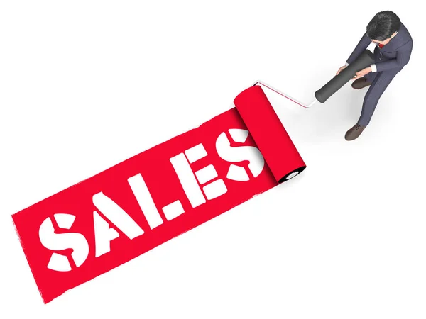 Tinta de vendas indica e-commerce varejo 3d renderização — Fotografia de Stock